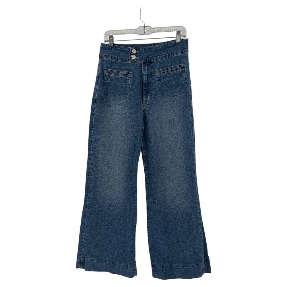 FRAME Le Hardy Wide Leg Jeans Deepwater Blue High Rise Denim Size 30 LHDWL141